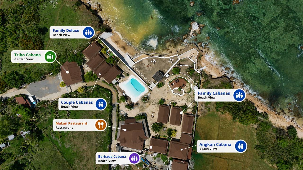 Aerial view of Solimar Seaside Cabanas